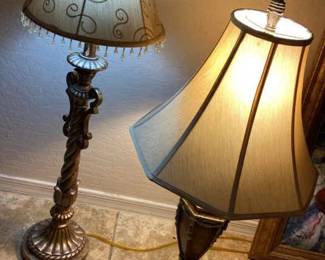 Two Vintage Wood Lamps