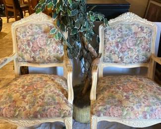 Two Flower Chairs And A Tree