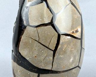 Black Septarian Egg Mineral Specimen, 4.75"