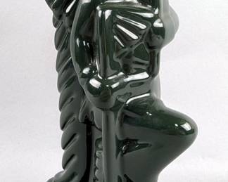 Native American Pottery Indian Chief Figurine, 7.75" Tall