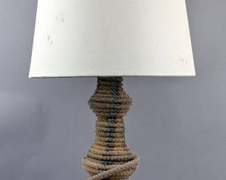 Table Lamp With Lariat Rope Basket Base Design, 28"