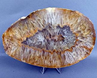 Polished Brazilian Agate Slice, 6.5" x 4"