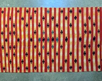 Vintage Native American Navajo Rug With Stripe Pattern, 83" x 37"