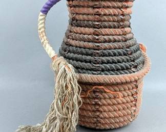 Lariat Basket Vase, Fast Back Rope MFG, Granbury, TX, 9.25" Tall x 6.25" Wide