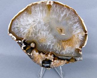 Polished Brazilian Agate Slice, 4.75" x 4"