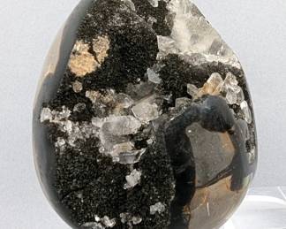 Black Septarian Egg Mineral Specimen, 3"