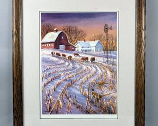 'Twilight' Print Art Piece, 117/650, Framed Under Glass, Frame Measures 22.5" x 18.5", Print Measures 15" x 11", Artist Signed "Maleta Forsberg"