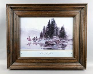 'Out Of The Mist' Print Art Piece, Framed Under Glass, Frame Measures 16.5" x 13.5", Print Measures 11.5" x 8.5", Artist Signed "McCarthy A"