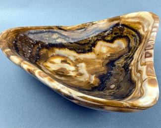 Polished Wavy Agate Bowl, 8" Wide x 2.25" Tall