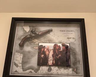 Autographed Johnny Depp Pirates of the Caribbean frame