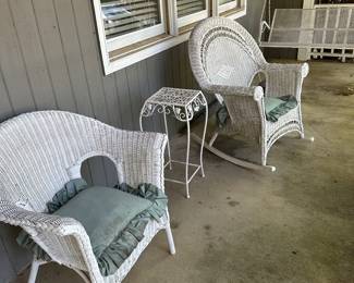 Outdoor Wicker chair and Wicker rocker