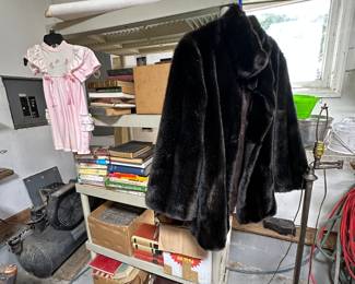 Old books, Faux mink coat