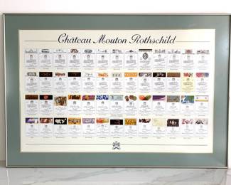 Lot 7325 Chateau Mouton Rothscild Wine Label Poster Wall Art