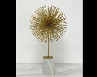 Lot 7372 Brass Metal Sculpture w Marble Base