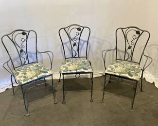 Lot 7473 3 Metal Outdoor Chairs