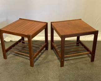 Lot 7459 2 Vintage Wooden MCM Style Side End Tables