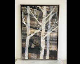 Lot 7321 Silver Trees III Large Wall Decor Art