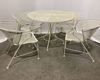 Lot 6978 Vintage Metal Patio Table Chairs