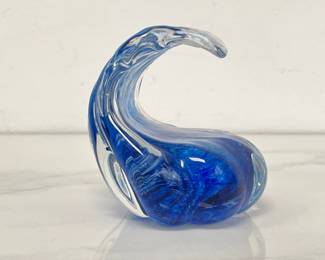 Lot 7394 Vintage Anchor Bend Glassworks Art Glass Wave