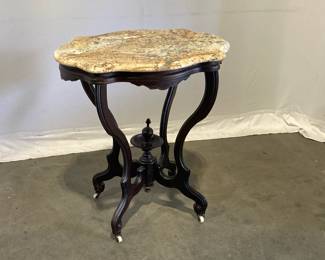 Lot 7333 Vintage Marble Top Side Table
