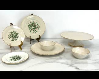 Lot 7409 Lenox Porcelain Greenfield Special Holiday Pieces