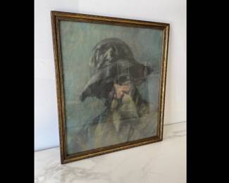 Lot 7402 Artist Signed Farrand Portrait of Man Pastel Framed Art