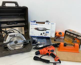 Lot 7549 Craftsman Circular Saw Dremel 3000 Rotary Tool BD Drill Mini Cut Off Saw