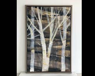 Lot 7322 Silver Trees II Large Wall Decor Art