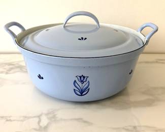 Lot 7542 Vintage Dru Holland Enamel Cast Iron Dutch Oven