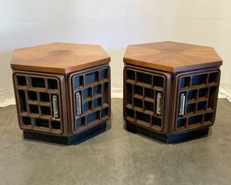 Lot 7468 2 MCM Lane Furniture Hexagonal Side End Tables