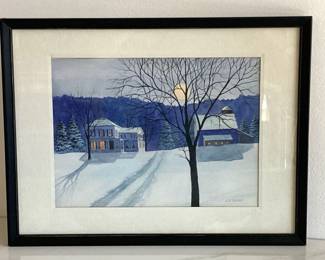 Lot 7488 Winter Landscape A Farm in Raymontown NY Winter J. S. Leloup Wall Art