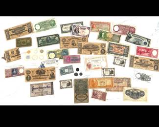 Lot 7572 Vintage Paper Coin Currency US Foreign