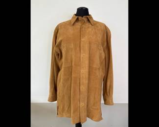 Lot 7379 Neiman Marcus Suede Leather Shirt Jacket Mens Size M