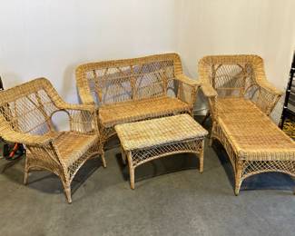 Lot 7471 Vintage Wicker Patio Furniture Set