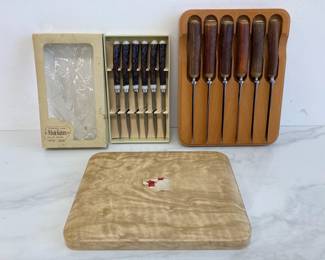 Lot 7554 Vintage Louis Rose Co. Stainless Steel Steak Knives Sheffield UK Japanese Make