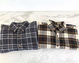 Lot 7374 2 L.L. Bean Flannel Shirts Size Mens Regular