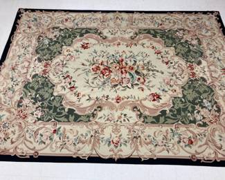Lot 7026 7ft x 12ft Vintage Antique Needlepoint Rug