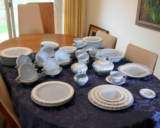 92 pcs. Wedgwood Cream on Lavender China