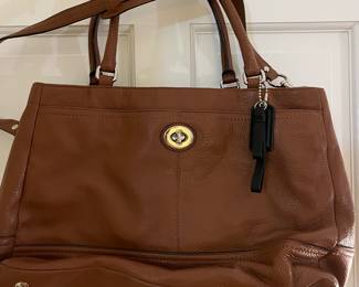 RETIRED COACH LIGHT BROWN PEBBLED LEATHER SATCHEL SHOULDER