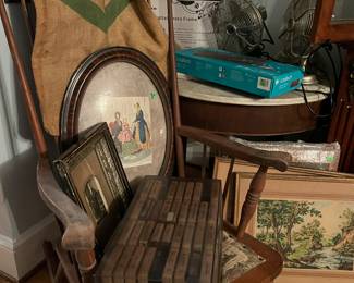 VINTAGE ROCKING CHAIR AND 8 TRACK COLLECTION