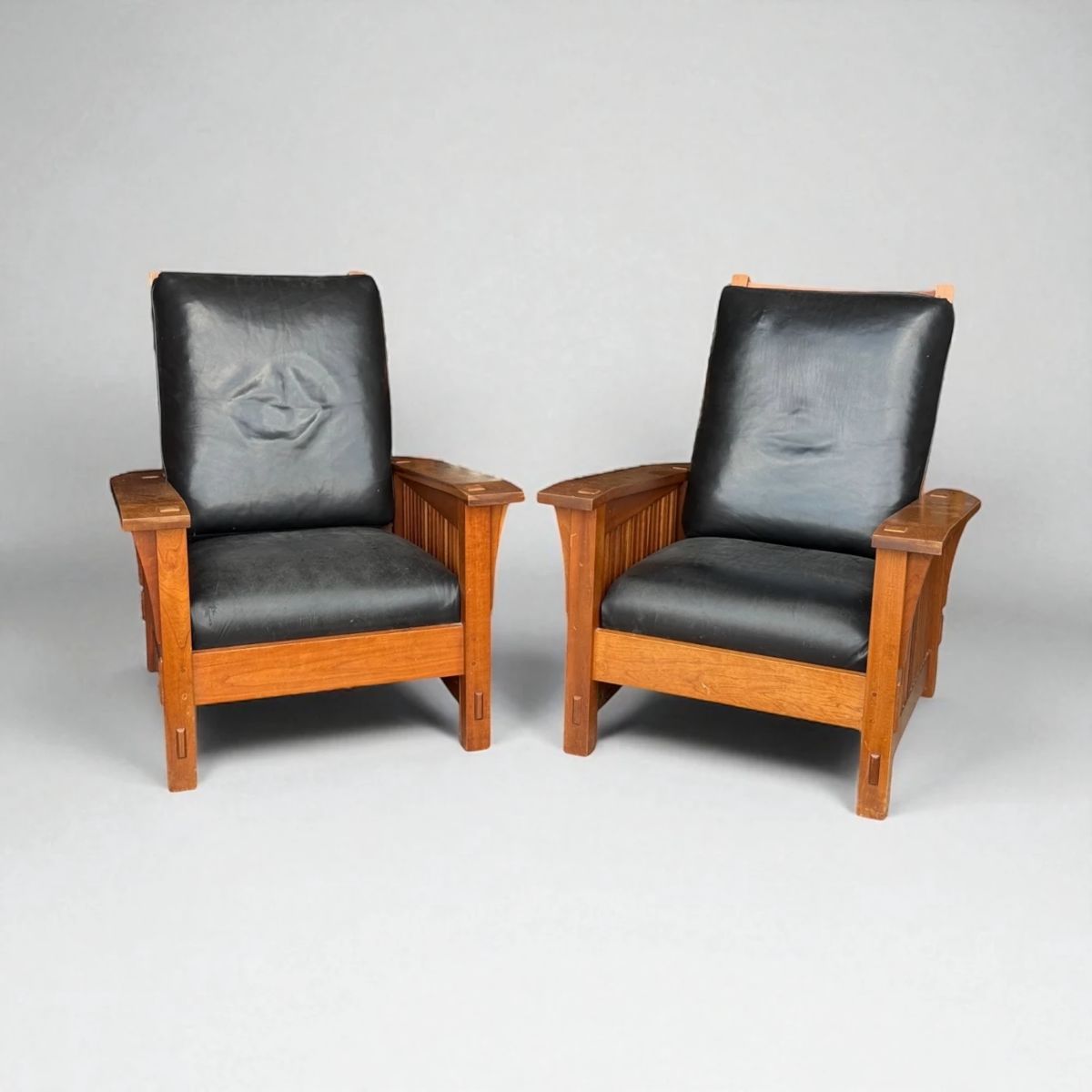 Pair of Stickley Trinity Mission Morris Reclining Chairs