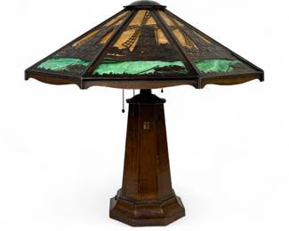 Charles Limbert Art & Crafts Windmill Table Lamp