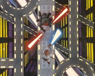 Matt Busch 'Star Wars' Mixed Media On Paper