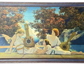 Maxfield Parrish Triptych Lithograph Inc "Lute Players"