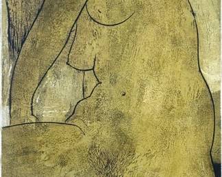 Angel Botello "Desnudo" Linocut