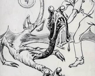 John R. Neill “Old Man and the Dragonette” Original Drawing
