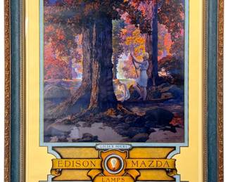 Maxfield Parrish Edison Mazda Lamps Golden Hours Calendar