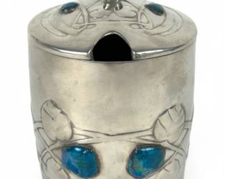 Archibald Knox Tudric Pewter & Enamel Preserve Pot