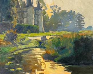 Constantin Kluge "Le Chateau a l'Aube" Oil on Canvas