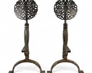 Ernest Gimson Style "Tree Of Life" Andirons